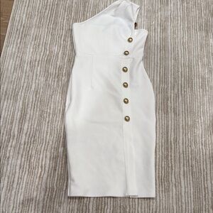SHEIN White One-Shoulder Sheath Dress for Cocktail